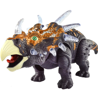 电动恐龙儿童玩具模型三角龙剑龙会走路发声音发光霸王龙带刺龙