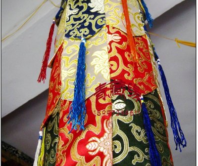 藏传佛教佛堂挂饰 五彩筒 胜利幢 幢幡 高1米 （一对 ）中号