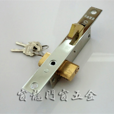 华南锁厂业 B型钩锁 铝合金木门带钥匙移门锁 卫生间阳台推拉门锁