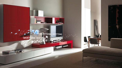 红色钢琴烤漆电视柜 可伸缩机顶盒电视柜 现代简约时尚地柜电视柜