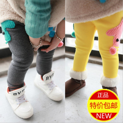 儿童装冬款0-1-2-3-4岁女宝宝加绒打底裤婴幼儿不倒绒加厚长裤