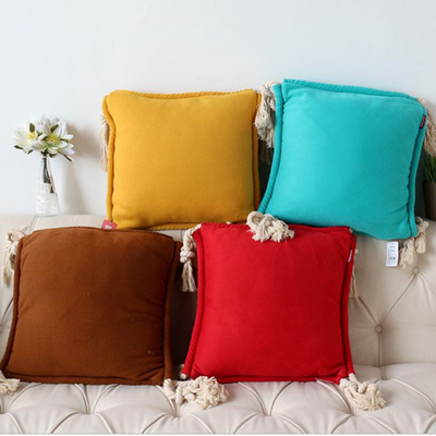 欧式美式中式新古典纯色编织麻绳抱枕样板间软装沙发靠垫