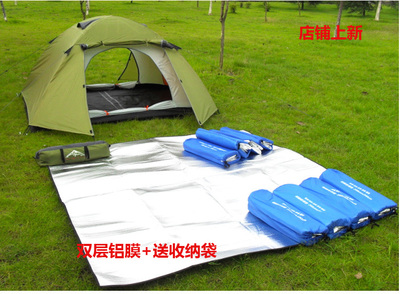 户外夏季铝膜防潮野餐垫超大加厚加宽防水双人沙滩垫野营帐篷地垫