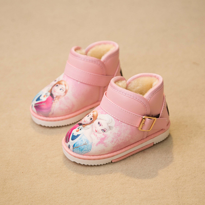 包邮2015冬季新款韩版儿童雪地靴女童靴子短靴宝宝鞋低筒短靴粉色