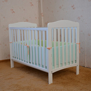 多功能欧式婴儿床实木宝宝床白色环保漆松木儿童床 处理库存