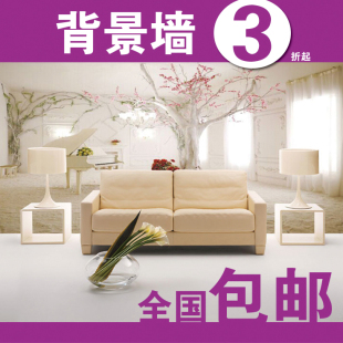 婚房卧室客厅沙发电视背景墙壁现代3D立体空间钢琴无缝墙纸包邮
