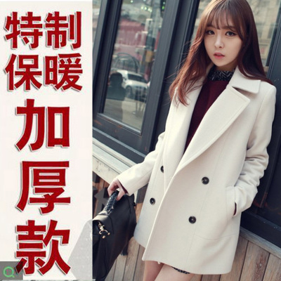 加厚2015秋冬装新款韩版修身中长款羊毛呢风衣外套呢子大衣女