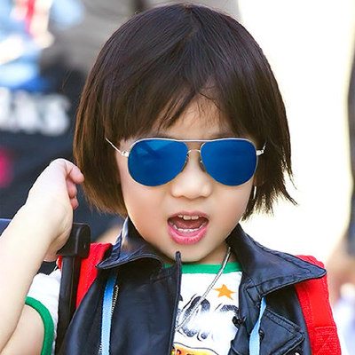 正品新款儿童镜太阳眼镜男童小孩蛤蟆镜女彩色太阳镜亲子墨镜韩国