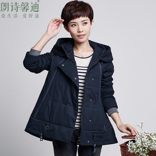 朗诗馨迪2015冬装棉衣中年女装加厚大码妈妈棉服韩版女式棉袄外套