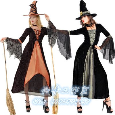 万圣节多款装扮成人女巫服装弯帽巫婆化妆舞会COS演出服派对服装