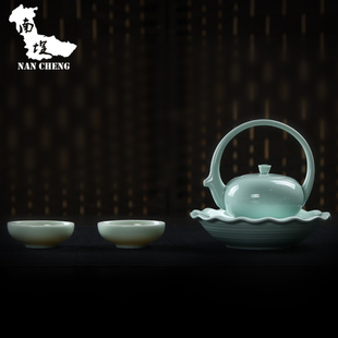 台湾正品青瓷陶瓷快客杯一茶壶二两茶杯功夫茶具套装办公送旅行