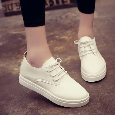 2016秋季韩版女鞋运动鞋板鞋平底学生休闲鞋系带小白鞋透气单鞋子