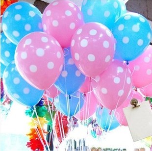 12寸进口圆点带点加厚乳胶气球派对婚庆礼布置印花氢气球氦气球