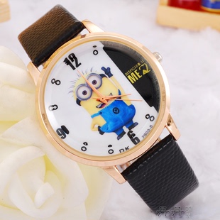 2015新款时尚卡通学生手表 可爱小黄人儿童手表男女动漫手表