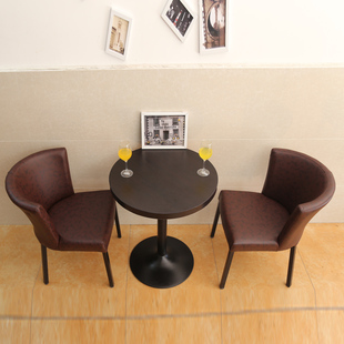 现代简约咖啡厅桌椅 奶茶店甜品店餐桌椅组合 休闲时尚仿木靠背椅