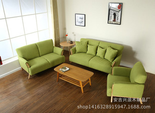 小户型客厅布艺沙发日式现代简约实木沙发单人双人三人咖啡厅沙发