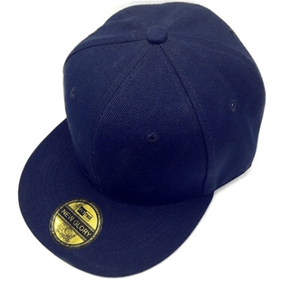韩版棒球帽 光板纯色棒球i帽 平沿帽滑板帽藏青色嘻哈帽子 运动帽