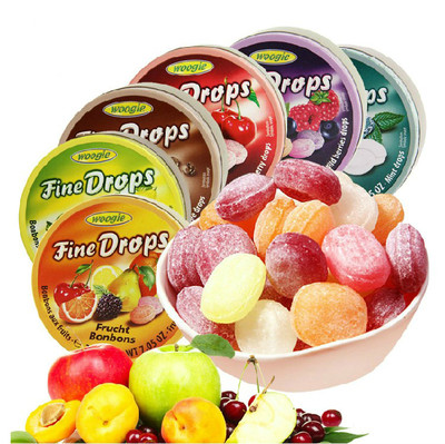 德国进口零食 woogie君兹糖五种口味综合铁盒水果糖果 200g