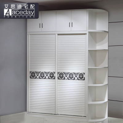 简约现代板式推拉门移门衣柜2门简易组合收纳衣柜子定制定做衣柜
