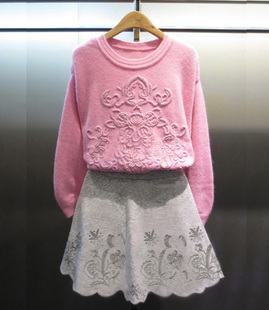 韩国女装2016秋冬装针织两件套修身显瘦厚款打底毛衣裙子套装