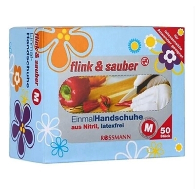 德国原装flink&sauber一次性天然橡胶手套M/L码 环保无异味一双
