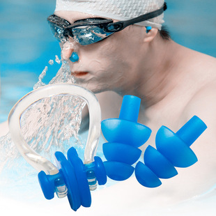 包邮中耳炎游泳耳塞鼻夹套装成人硅胶游泳耳塞儿童专业防水装备