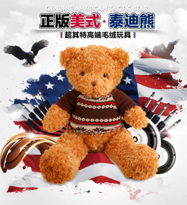 元旦礼物 超其特毛绒玩具正版美式泰迪熊抱抱熊公仔大号布娃娃