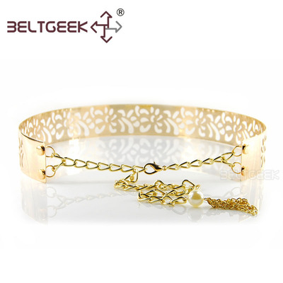 BELTGEEK-镂空花女士链条装饰高贵全金属腰带 腰链