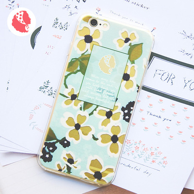 iphone6手机壳 苹果6 plus手机壳新款 4.7彩色花卉透明保护壳