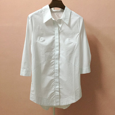 韩国东大门2016春装新款七分袖白衬衫 中长款百搭女士衬衣 职业装
