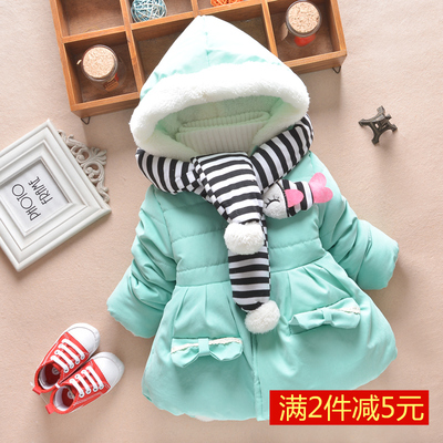 儿童装棉衣女宝宝冬装外套1-2-3岁女童加厚棉袄冬季婴儿加绒棉服