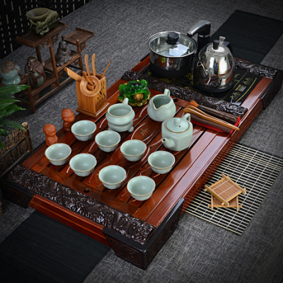 陶瓷茶具套装特价包邮整套冰裂紫砂功夫茶具四合一电磁炉chapan