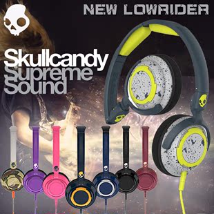 skullcandy new lowrider 骷髅头戴式带麦重低音线控耳机耳麦折叠