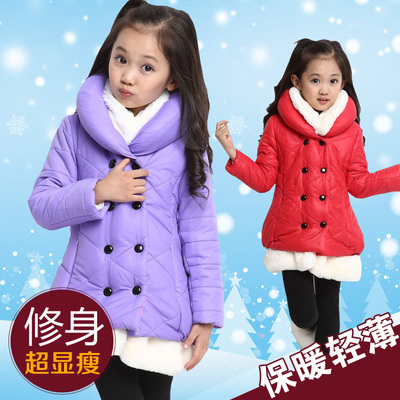 童装2015新款女童棉衣外套加厚中长款冬季韩版修身棉服中大童棉袄