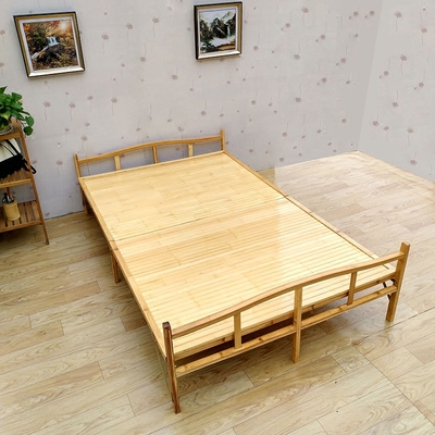 竹床折叠床单人 午休床木板床双人成人简易实木1米1.2米1.5午睡床