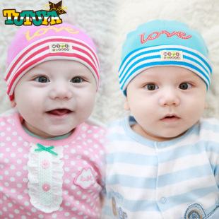 婴儿帽子0-3-6-12个月秋冬天新生儿胎帽 男女纯棉睡眠套头宝宝帽
