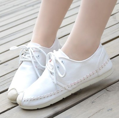 文艺范小白鞋女学生休闲 运动鞋女韩版 白色球鞋低帮平底布鞋单鞋