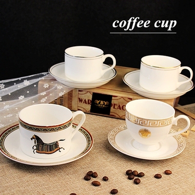 骨瓷咖啡具套装欧式下午茶具套装英式奢华陶瓷咖啡杯简约金边包邮