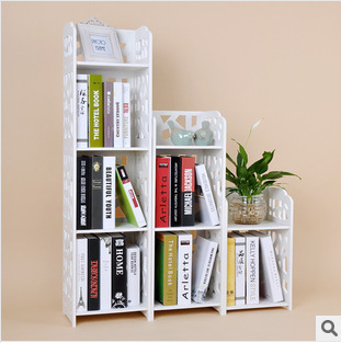 【企业集采】木塑板雕花简易组合书架置物架田园宜家书架储物架