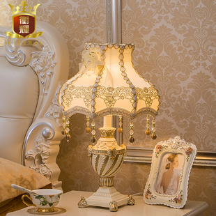 卧室台灯 创意酒店工程奢华客房书房古典复古装饰床头灯 欧式台灯