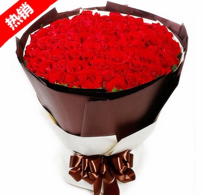 66朵红玫瑰鲜花束速递生日表白郑州花店同城元旦情人节礼物
