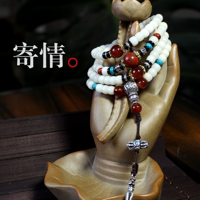 【一物一图】寄情藏式天然白菩提根菩提子女款女士佛珠手串手链