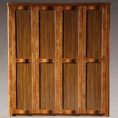 中式实木衣柜 卧室家具四4门挂衣服柜大衣柜实木衣橱 木质衣柜