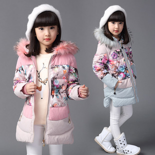 女童棉袄外套韩版中大童儿童加厚棉衣冬款中长款女童保暖棉衣RH6U