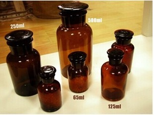 促销磨口透明 棕色玻璃复古小药瓶 花器花瓶 密封玻璃容器试剂瓶