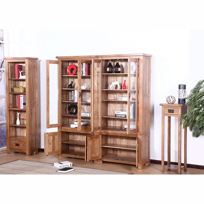 橡木实木家具 简易书架 宜家展示架 多功能书柜 厂家批发