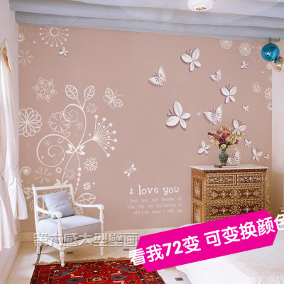 家装1212预售3D立体无纺布墙布 卧室客厅电视背景壁纸画欧式蝴蝶