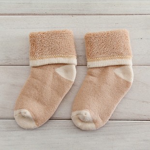 有机彩棉婴儿袜子彩棉秋冬保暖款儿童袜纯棉宝宝袜新生儿袜子