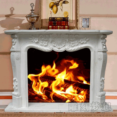 纯天然大理石壁炉架 欧式石材加工定做 欧式雕花精品壁炉