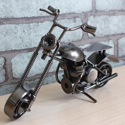 铁艺摆件工艺品铁皮车哈雷摩托车模型 创意学生礼品